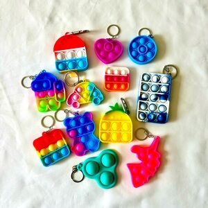 Multiple Pop it Fidget Keychains Bundle